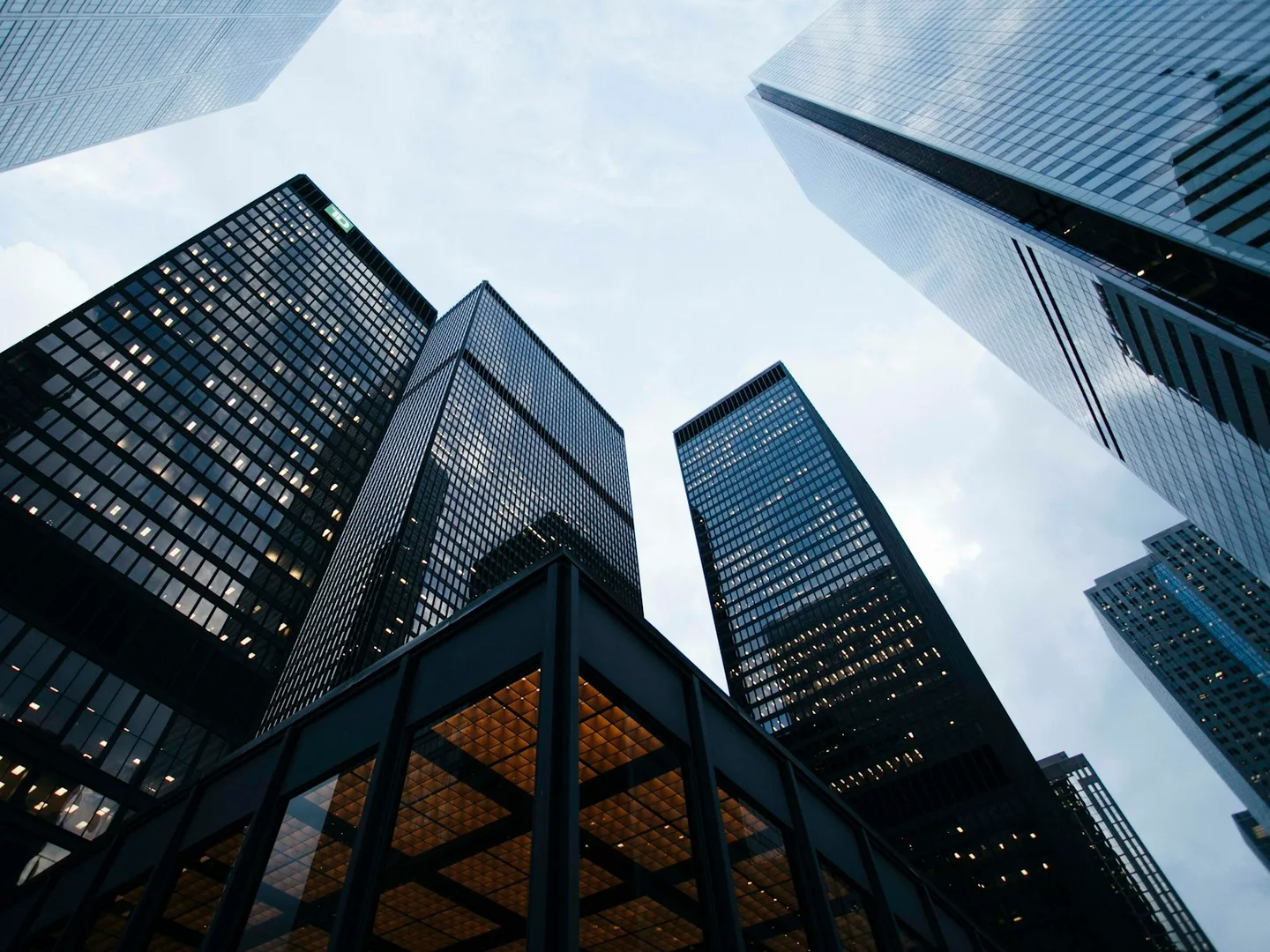 Layered contemporary architecture representing connected operational systems